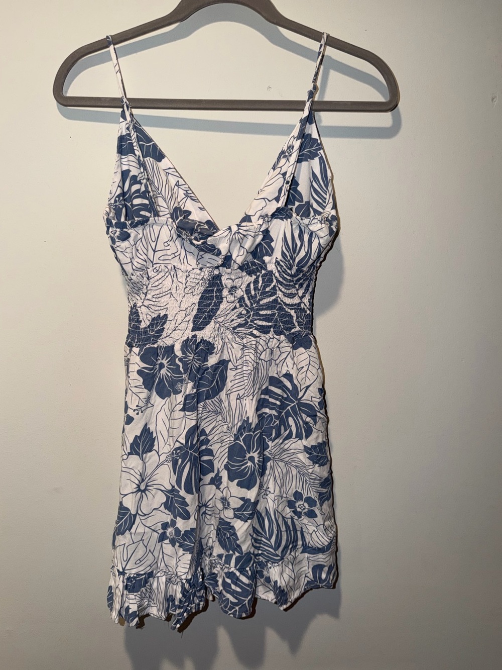 Ocean Drive Blue and White Floral Tie-Front One-Piece - Picture 3 of 4